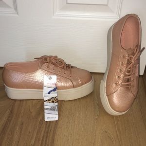 superga white rose gold platform